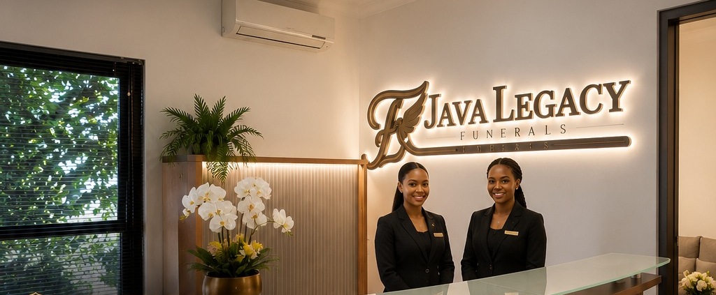 Java Legacy Funerals consultants presenting funeral cover benefits to a community group